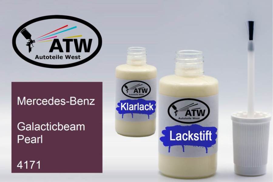 Mercedes-Benz, Galacticbeam Pearl, 4171: 20ml Lackstift + 20ml Klarlack - Set, von ATW Autoteile West.